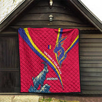 Andorra Quilt with Mountain Goat and Curved Stripe Design - Wonder Print Shop