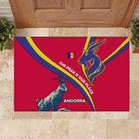 Andorra Rubber Doormat with Mountain Goat and Curved Stripe Design - Wonder Print Shop