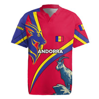 Andorra Rugby Jersey with Mountain Goat and Curved Stripe Design - Wonder Print Shop