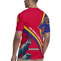 Andorra Rugby Jersey with Mountain Goat and Curved Stripe Design - Wonder Print Shop
