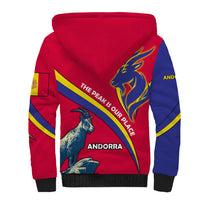 Andorra Sherpa Hoodie with Mountain Goat and Curved Stripe Design - Wonder Print Shop