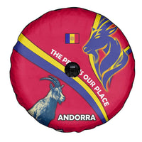 Andorra Spare Tire Cover with Mountain Goat and Curved Stripe Design - Wonder Print Shop