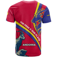 Andorra T Shirt with Mountain Goat and Curved Stripe Design - Wonder Print Shop