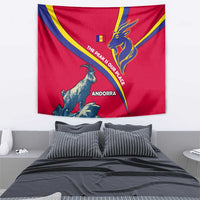 Andorra Tapestry with Mountain Goat and Curved Stripe Design - Wonder Print Shop