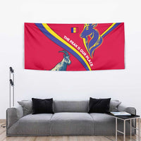 Andorra Tapestry with Mountain Goat and Curved Stripe Design - Wonder Print Shop
