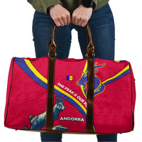 Andorra Travel Bag with Mountain Goat and Curved Stripe Design - Wonder Print Shop