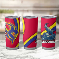 Andorra Tumbler Cup with Mountain Goat and Curved Stripe Design - Wonder Print Shop
