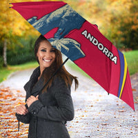 Andorra Umbrella with Mountain Goat and Curved Stripe Design - Wonder Print Shop