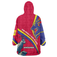 Andorra Wearable Blanket Hoodie with Mountain Goat and Curved Stripe Design - Wonder Print Shop