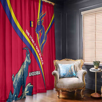 Andorra Window Curtain with Mountain Goat and Curved Stripe Design - Wonder Print Shop