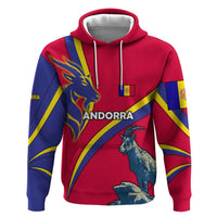 Andorra Zip Hoodie with Mountain Goat and Curved Stripe Design - Wonder Print Shop