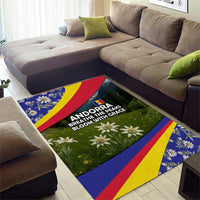 Andorra Area Rug with Edelweiss Mountain Landscape Design - Wonder Print Shop