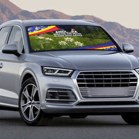 Andorra Auto Sun Shade with Edelweiss Mountain Landscape Design - Wonder Print Shop