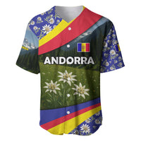 Andorra Baseball Jersey with Edelweiss Mountain Landscape Design - Wonder Print Shop