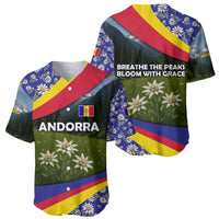 Andorra Baseball Jersey with Edelweiss Mountain Landscape Design - Wonder Print Shop