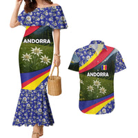 Andorra Couples Matching Mermaid Dress and Hawaiian Shirt with Edelweiss Mountain Landscape Design - Wonder Print Shop