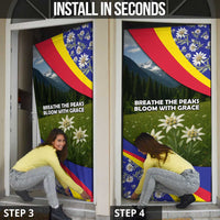 Andorra Door Cover with Edelweiss Mountain Landscape Design - Wonder Print Shop