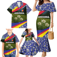 Andorra Family Matching Mermaid Dress and Hawaiian Shirt with Edelweiss Mountain Landscape Design - Wonder Print Shop