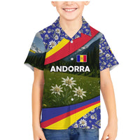 Andorra Family Matching Mermaid Dress and Hawaiian Shirt with Edelweiss Mountain Landscape Design - Wonder Print Shop