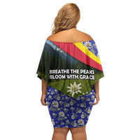 Andorra Family Matching Off Shoulder Short Dress and Hawaiian Shirt with Edelweiss Mountain Landscape Design - Wonder Print Shop