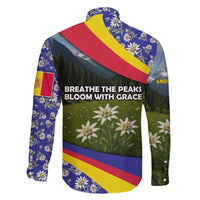 Andorra Family Matching Puletasi and Hawaiian Shirt with Edelweiss Mountain Landscape Design - Wonder Print Shop
