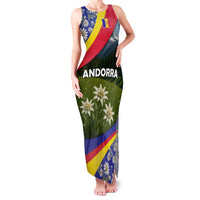 Andorra Family Matching Tank Maxi Dress and Hawaiian Shirt with Edelweiss Mountain Landscape Design - Wonder Print Shop
