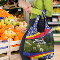 Andorra Grocery Bag with Edelweiss Mountain Landscape Design - Wonder Print Shop