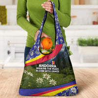 Andorra Grocery Bag with Edelweiss Mountain Landscape Design - Wonder Print Shop