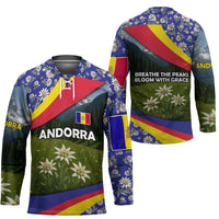 Andorra Hockey Jersey with Edelweiss Mountain Landscape Design - Wonder Print Shop