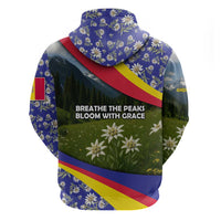Andorra Hoodie with Edelweiss Mountain Landscape Design - Wonder Print Shop