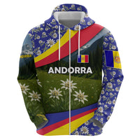 Andorra Hoodie with Edelweiss Mountain Landscape Design - Wonder Print Shop