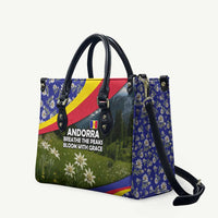 Andorra Leather Bag with Edelweiss Mountain Landscape Design - Wonder Print Shop