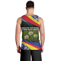 Andorra Men Tank Top with Edelweiss Mountain Landscape Design - Wonder Print Shop