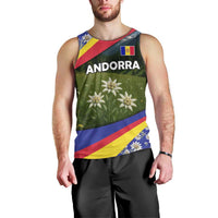 Andorra Men Tank Top with Edelweiss Mountain Landscape Design - Wonder Print Shop