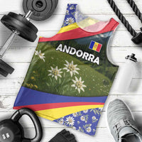 Andorra Men Tank Top with Edelweiss Mountain Landscape Design - Wonder Print Shop