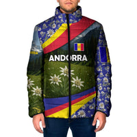 Andorra Padded Jacket with Edelweiss Mountain Landscape Design - Wonder Print Shop