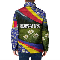 Andorra Padded Jacket with Edelweiss Mountain Landscape Design - Wonder Print Shop