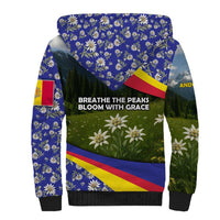 Andorra Sherpa Hoodie with Edelweiss Mountain Landscape Design - Wonder Print Shop