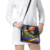 Andorra Shoulder Handbag with Edelweiss Mountain Landscape Design - Wonder Print Shop
