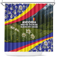 Andorra Shower Curtain with Edelweiss Mountain Landscape Design - Wonder Print Shop