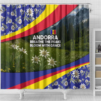 Andorra Shower Curtain with Edelweiss Mountain Landscape Design - Wonder Print Shop