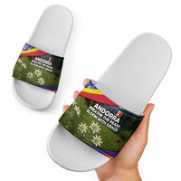 Andorra Slide Sandals with Edelweiss Mountain Landscape Design - Wonder Print Shop