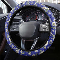 Andorra Steering Wheel Cover with Edelweiss Mountain Landscape Design - Wonder Print Shop