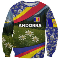 Andorra Sweatshirt with Edelweiss Mountain Landscape Design - Wonder Print Shop
