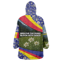 Andorra Wearable Blanket Hoodie with Edelweiss Mountain Landscape Design - Wonder Print Shop