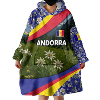 Andorra Wearable Blanket Hoodie with Edelweiss Mountain Landscape Design - Wonder Print Shop