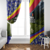 Andorra Window Curtain with Edelweiss Mountain Landscape Design - Wonder Print Shop