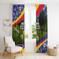 Andorra Window Curtain with Edelweiss Mountain Landscape Design - Wonder Print Shop