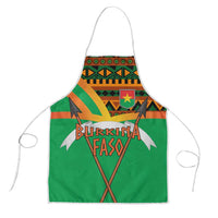 Burkina Faso Apron with Green Tribal Pattern Design and National Flag Motif - Wonder Print Shop