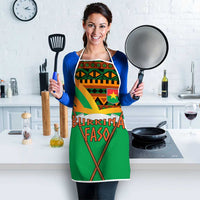 Burkina Faso Apron with Green Tribal Pattern Design and National Flag Motif - Wonder Print Shop